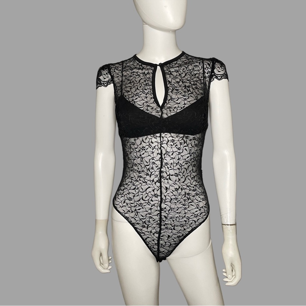 Forever 21 Black Lace Bodysuit